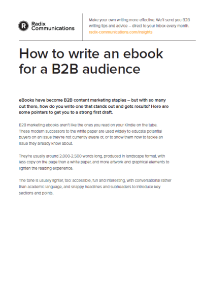 How to write an ebook for a B2B audience