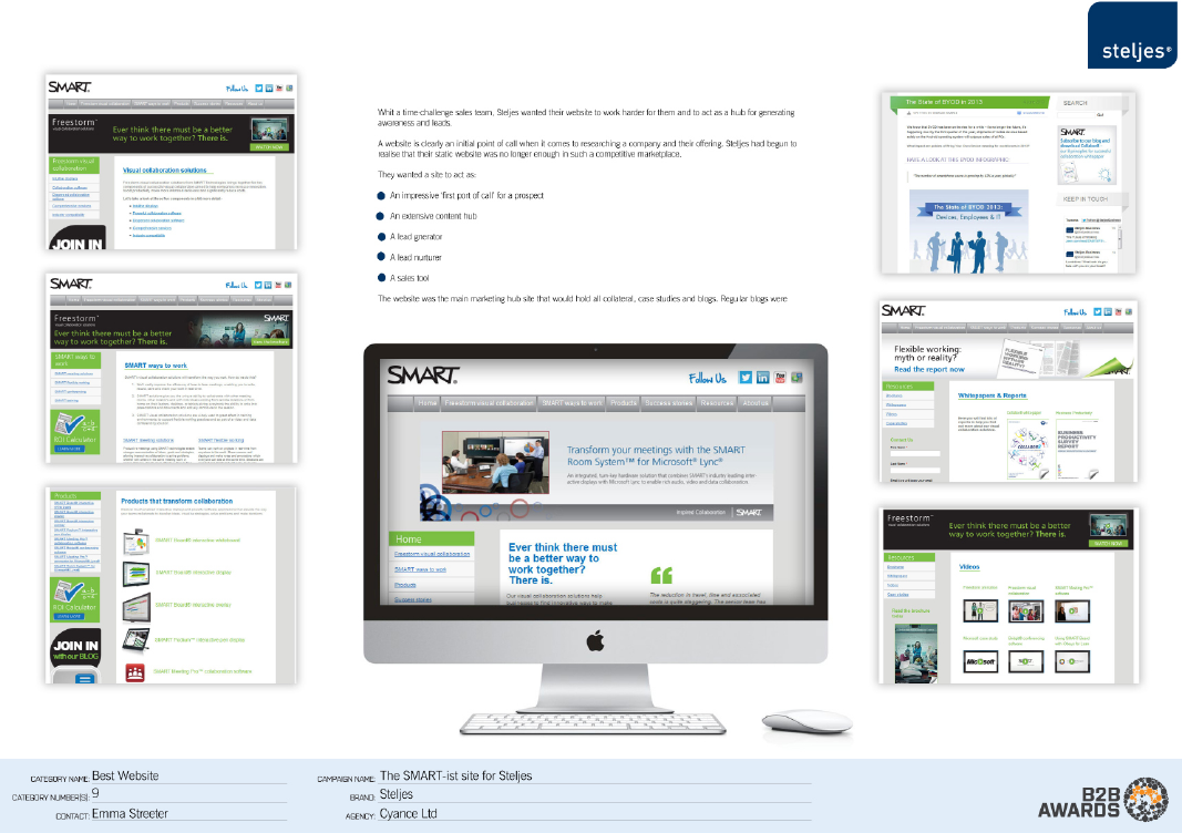 ‘The SMART:est site for Steljes’ for Steljes by Cyance.