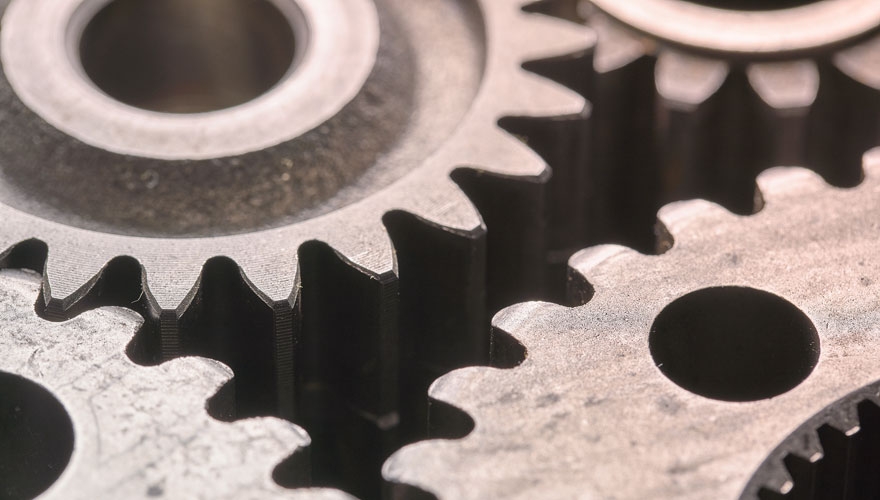 Up-close shot of cogs