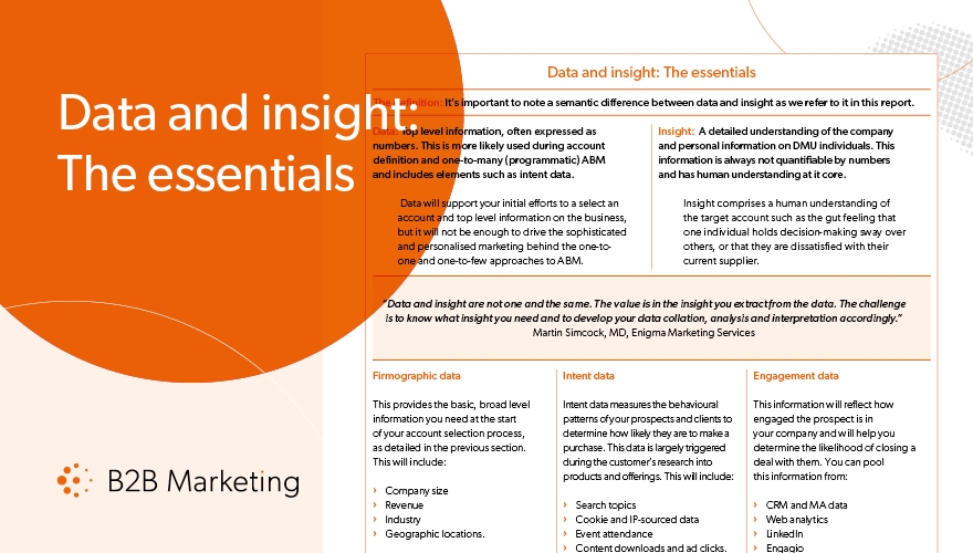 How to nail the most common challenge in account-based marketing – your data and insight image