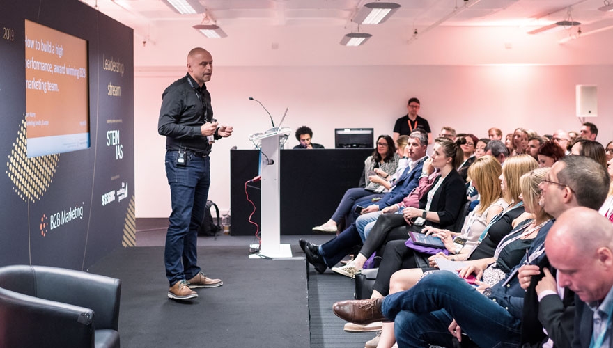 Gary Hurry, VP marketing, Thomson Reuters speaking at B2B Ignite 2019 image