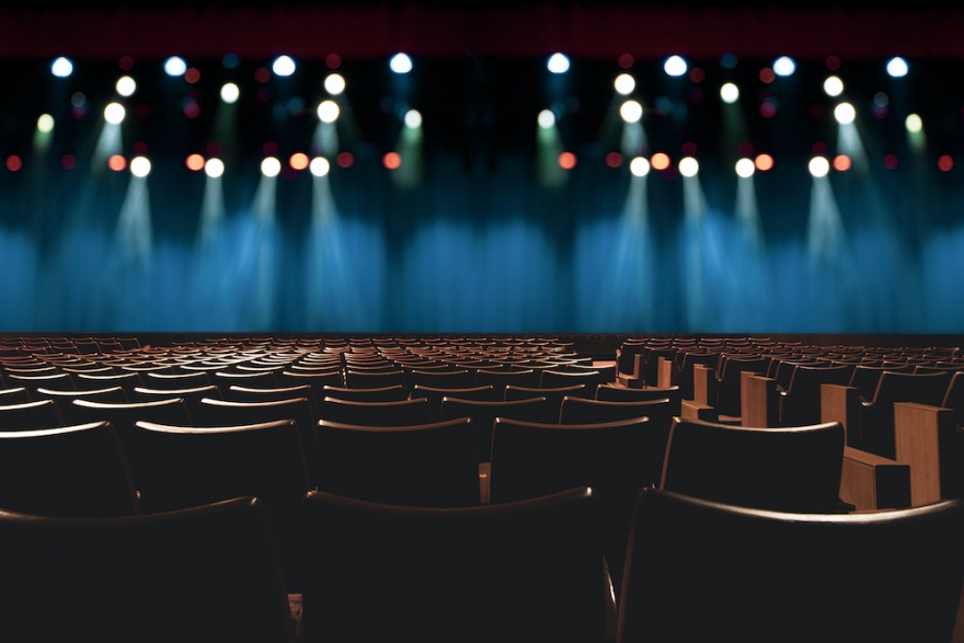 Empty conference venue and stage