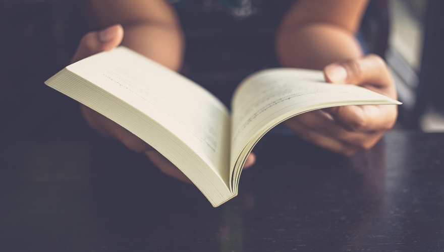 reading a book