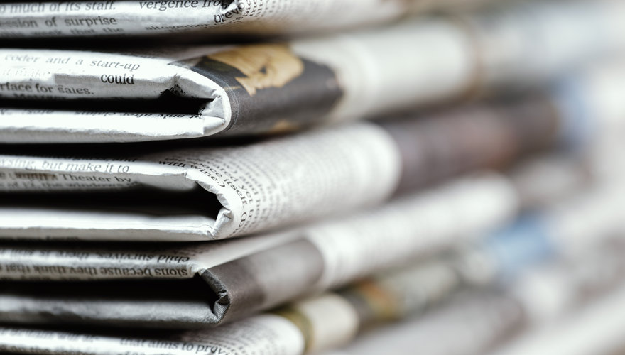stacks of newspapers