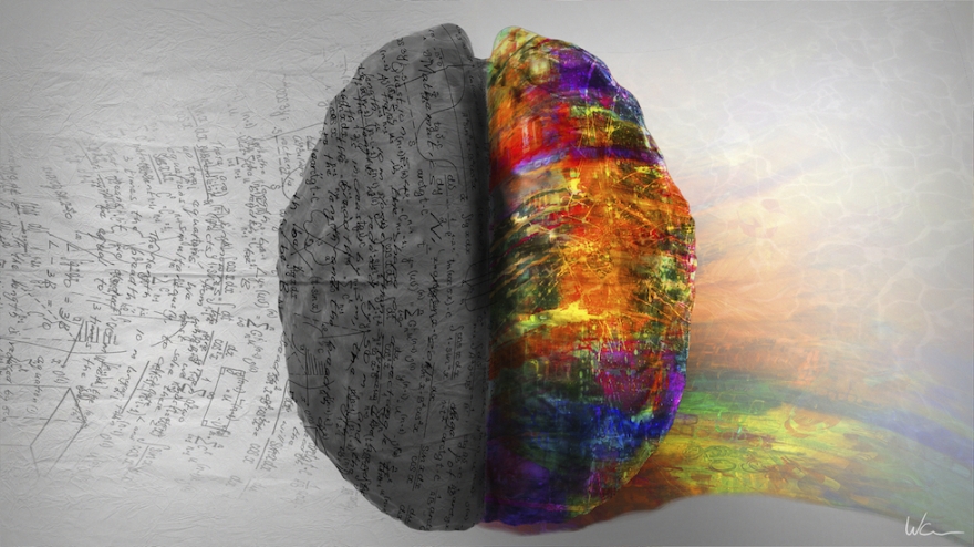 An image of the creative side of the brain at work