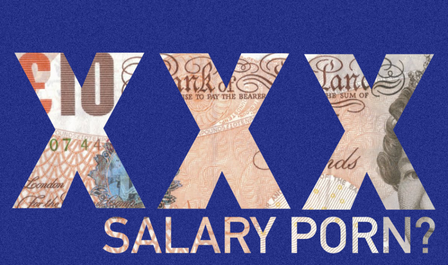 10 pound note and salary title text