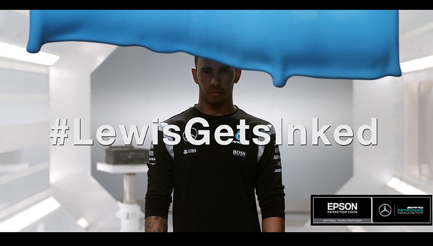 Lewis Hamilton gets inked with Epson image