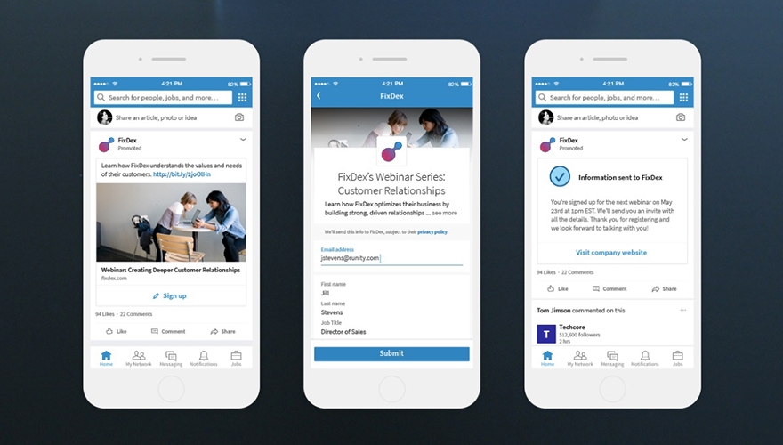LinkedIn launches lead generation forms in sponsored posts image