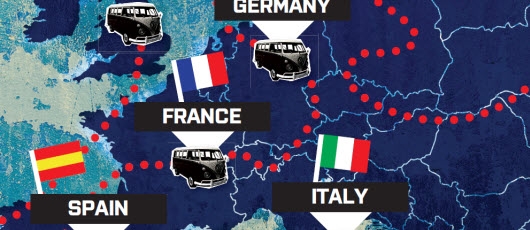 European road trip map