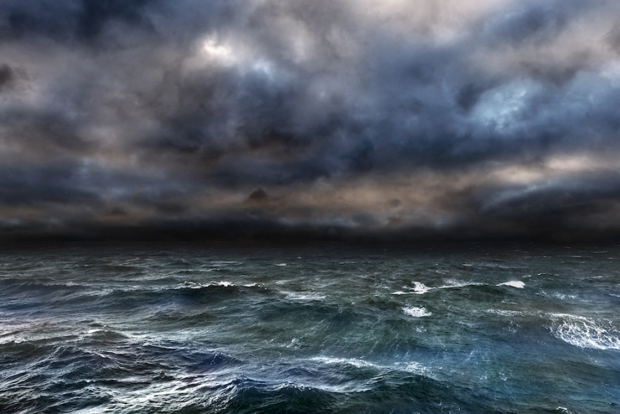 Storm clouds over the sea