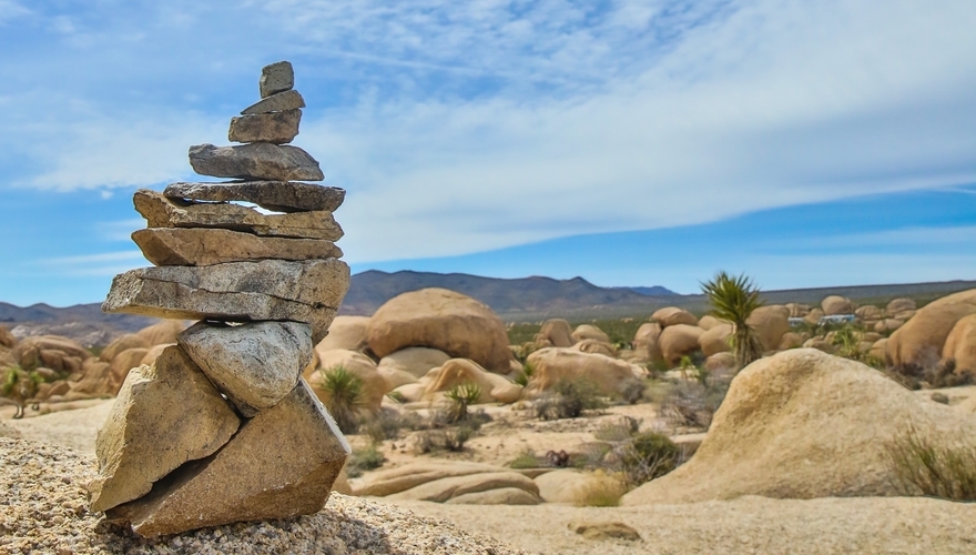 Image of a stack of rocks in the desert