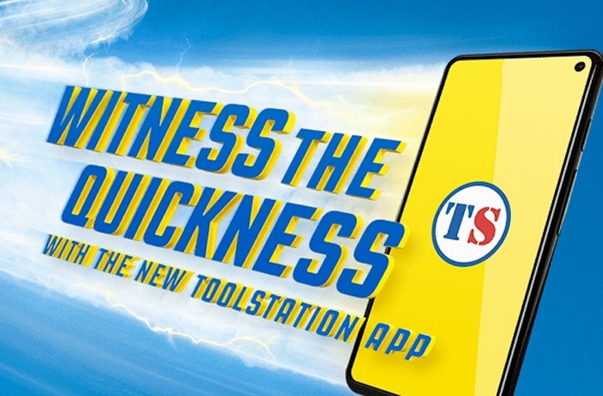 A still from Toolstation's 'Witness the quickness' campaign