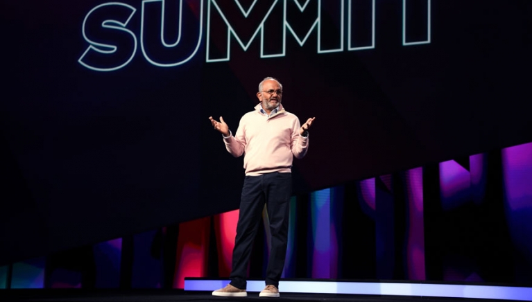 Adobe CEO Shantanu Narayen on stage at the Adobe Summit 2019 Adobe CEO Shantanu Narayen on stage at the Adobe Summit 2019
