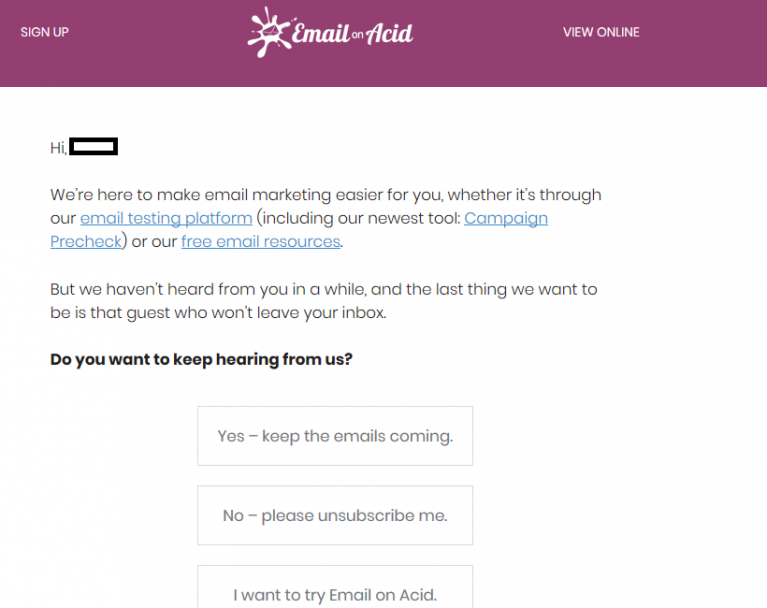 Email on Acid email example