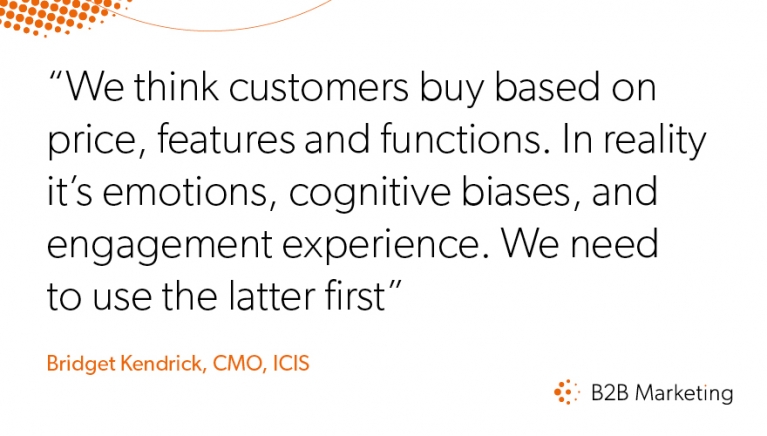 We think customers buy based on price, features and functions. In reality it's emotions, cognitive biases, and engagement experience. We need to use the latter first We think customers buy based on price, features and functions. In reality it's emotions, cognitive biases, and engagement experience. We need to use the latter first