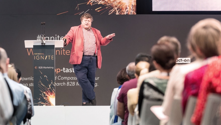 Rory Sutherland speaking at Ignite 2019 Rory Sutherland speaking at Ignite 2019
