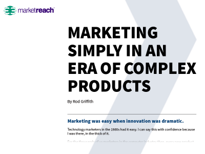 Marketing Simply In An Era Of Complex Products